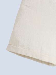 SHEIN Baby Boys' Floral Pattern Decorated Bow Tie Collared Short Sleeve Shirt With Suspenders And Shorts Set - Apricot - View 5