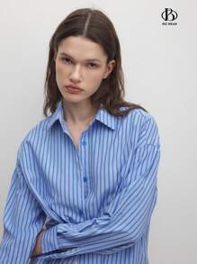 BizChic Ladies" Striped And Printed Casual Daily Wear Spring/Summer Blouse - Blue - View 10