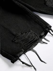 Pantalones cortos de mezclilla con borde deshilachado para uso diario de hombres