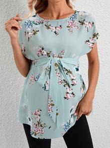 SHEIN 孕妇休闲短袖圆领衬衫