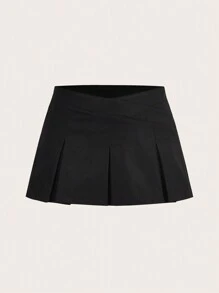 SHEIN ICON 3 Peças/Conjunto Saia Plissada com Cintura em V na Cor Sólida, Adequada para Estilo Mini Saia Kpop de Verão (3 Pacotes) - Multicolorido - Visão 11