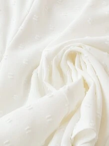 Soleia 女式露背荷葉邊修身連衣裙，淺色系A字裙搭配領后綁帶式設計 - 白色 - 查看 6
