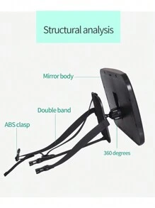 1pc Large Size (L) Black Acrylic Baby Car Mirror For Rear Facing Seat Observation Mirror Inside The Car - Black - View 6