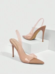 CUCCOO SZL Clear Plastic Open-Toe Women's High-Heeled Sandals For Outdoor & Versatile Wear, Graduation Heel, Prom Heels For Summer Vacation Shoes Summer - Pink - View 1