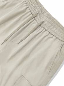 Manfinity Hypemode Loose Men Cargo Shorts With Flap Pockets And Drawstring Waist - Apricot - View 6