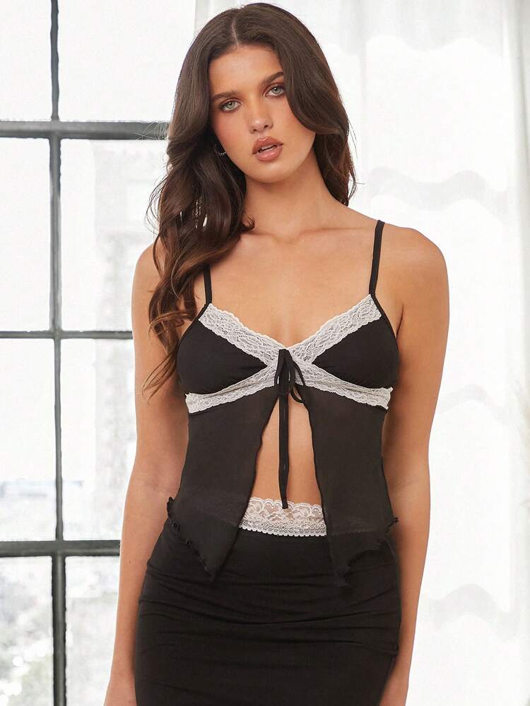 Romantic Sexy Party Vacation Black And White Tank Top