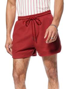 Forever 21 Men's Scuba Runner Shorts In Burgundy