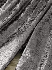 Celure 大尺碼全印花寬鬆寬腿褲，彈性腰帶設計 - 黑色 - 查看 3