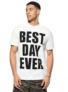 Forever 21 Men's T-Shirt With Slogan Printed In White - White - View 3