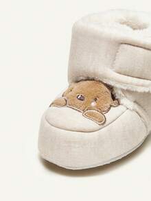 Winter Cartoon Bear Pattern Baby Boots With Thickened Fleece For 0-1 Year Old - Apricot - View 6