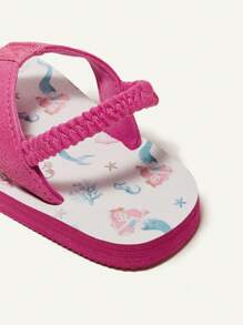 Cozy Pixies 1pair Infant Summer Eva Anti-Slip Outdoor Comfortable Breathable Round Toe Slipper With Elastic Heel Strap