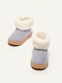 女孩優雅藍色的時尚&流行設計,舒服的&溫暖毛絨雪地靴 - 藍色 - 查看 4