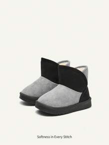Boys' Colorblock Fashionable Design Comfortable & Warm Snow Boots With Foot Cover - Multicolor - View 2