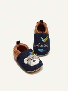 卡通刺繡熊圖案簡單的一腳蹬鞋 - 咖啡棕 - 查看 6