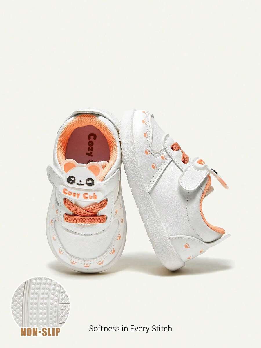Cozy Pixies 中性孩子們時尚可愛卡通熊貓設計舒服的休閒運動鞋 - 白色 - 查看 1