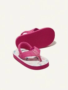 Cozy Pixies 1pair Infant Summer Eva Anti-Slip Outdoor Comfortable Breathable Round Toe Slipper With Elastic Heel Strap