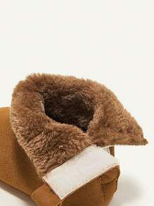 時尚復古舒適保暖短靴,適用於嬰兒女孩 - 棕色 - 查看 4