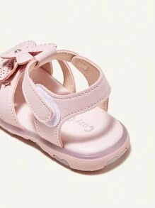 Cozy Pixies 1 Par Sandalias Rosas De Moda Y Versátiles Para Niñas Con Linda Decoración De Conejitos Para El Verano