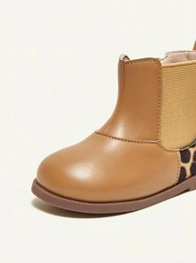 Slouchy & Cute Toddler's Comfortable Soft Sole Fashion Leopard Print Ankle Boots - Brown - View 6