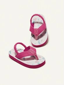 Cozy Pixies 1pair Infant Summer Eva Anti-Slip Outdoor Comfortable Breathable Round Toe Slipper With Elastic Heel Strap