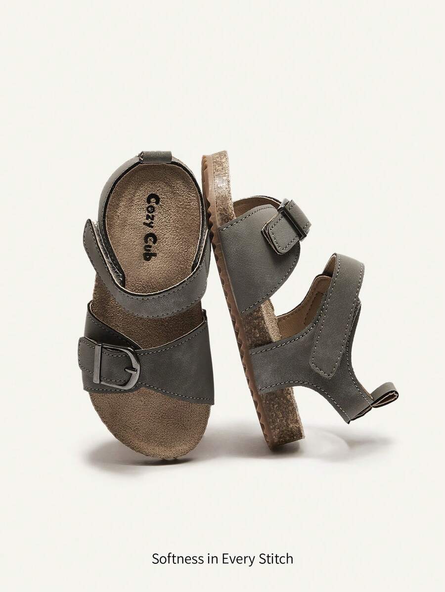 Cozy Pixies Mùa hè Đúng mốt Và Linh hoạt Bằng phẳng Mềm mại Và Thoải mái Con trai Nút Dép đi biển - Màu xanh lam - Xem 1
