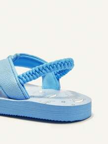 Cozy Pixies 1pair Infant Summer Outdoor Non-Slip Eva Comfortable Breathable Peep Toe Sandals With Elastic Strap - Blue - View 6