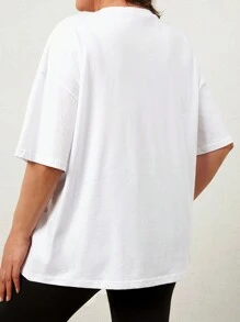 EURMUSE Plus Cottnline Slogan T-Shirt - White - View 2