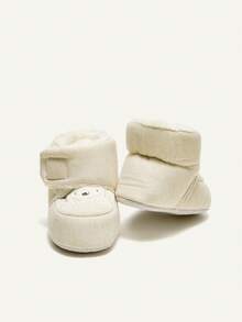 冬天加厚軟底嬰兒鞋適用於嬰兒,濃烈香調防滑靴子適用於3-6-12月老學習至 - 杏色 - 查看 4