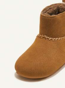 時尚復古舒適保暖短靴,適用於嬰兒女孩 - 棕色 - 查看 6