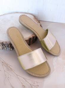 SHUZIA Women's Casual Pink Flat Sandals - Rose Gold - View 3