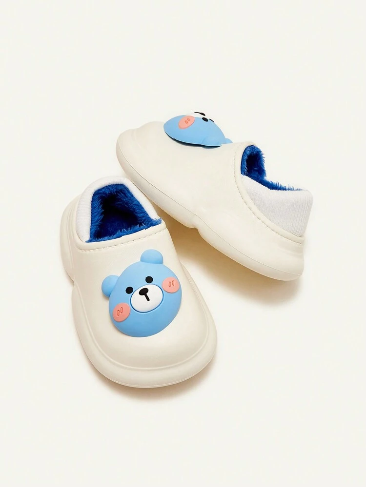 Cute And Fashionable Bear Design Toddler Shoes With Plush Lining For Warmth