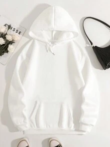 SHEIN EZwear Sudadera simple de manga larga para uso diario casual de mujer