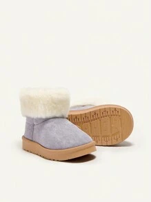 女孩優雅藍色的時尚&流行設計,舒服的&溫暖毛絨雪地靴 - 藍色 - 查看 6