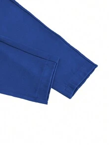 Women's Solid Color Lapel Collar Long Sleeve Blazer And Pants 2 Pieces Set - Royal Blue - View 3
