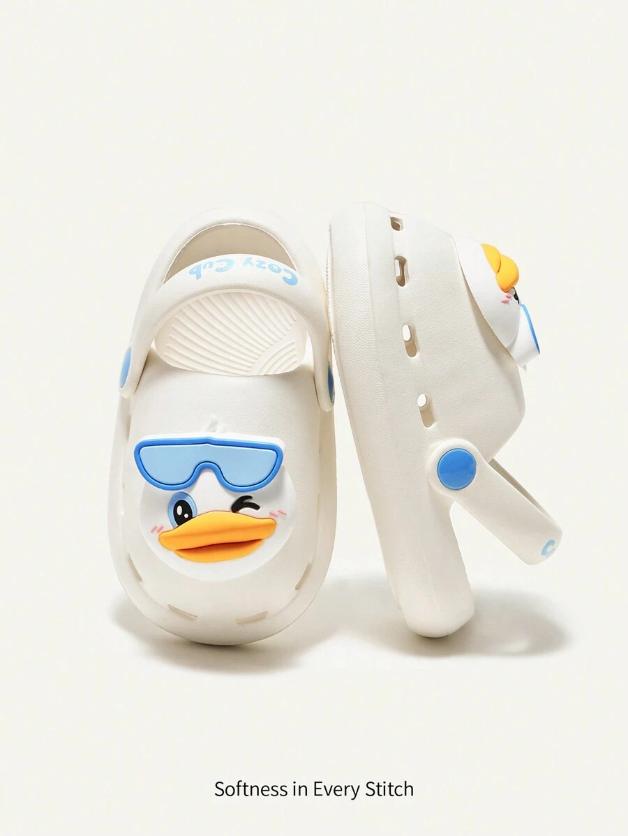 Cozy Pixies Adorable & Durable Eva Baby Clogs Featuring Cute Duck Shaped Design With Anti-Slip Sole - White - View 1