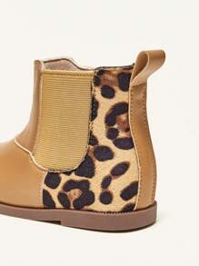 Slouchy & Cute Toddler's Comfortable Soft Sole Fashion Leopard Print Ankle Boots - Brown - View 8