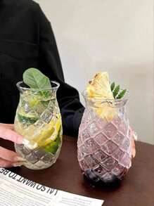 1 chiếc cốc thủy tinh borosilicate cao cấp, ly cocktail dứa nổi tiếng của quán bar Internet, ly cocktail dập nổi sang trọng, ly đựng nước ép, ly pha chế, thích hợp đựng nhiều loại đồ uống như nước ép trái cây và sữa làm quà tặng Giáng sinh cho ngày lễ - Trong sáng - Xem 3