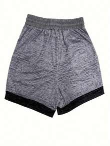 Plus Size Women Casual Drawstring Waist Sports Shorts Summer - Light Grey - View 2