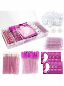 HMQ beauty 235pcs Eyelash Extension Tool Kit, Including Eye Mask, Micro Brush, Lash Cleanser Lip Brush, Eye Pads, Glue Rings, Disposable Mascara Wands And More - Multicolor - View 8