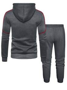 Hombres Pantalones deportivos con capucha con cremallera con cordón