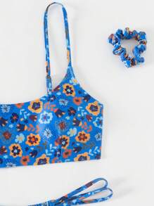 SHEIN Swim Random Ditsy Floral Two-Piece Bikini Set Summer Beach - Multicolor - View 3