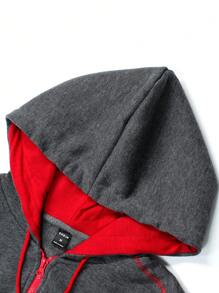 Hombres Pantalones deportivos con capucha con cremallera con cordón