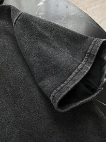 女士夏款錄音帶和信件圖案短袖T恤 - 黑色 - 查看 3