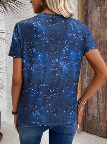 EMERY ROSE T-shirt à imprimé tigre décontracté pour femme pour l"été
