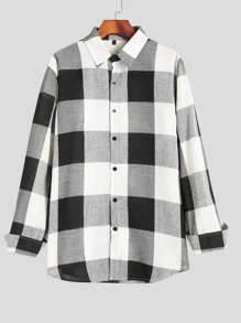 Manfinity Homme Men's Plaid Printed Casual Graphic Colorful Long Sleeve Shirt, For Boyfriend Gift, Work, For Fall - Multicolor - View 5