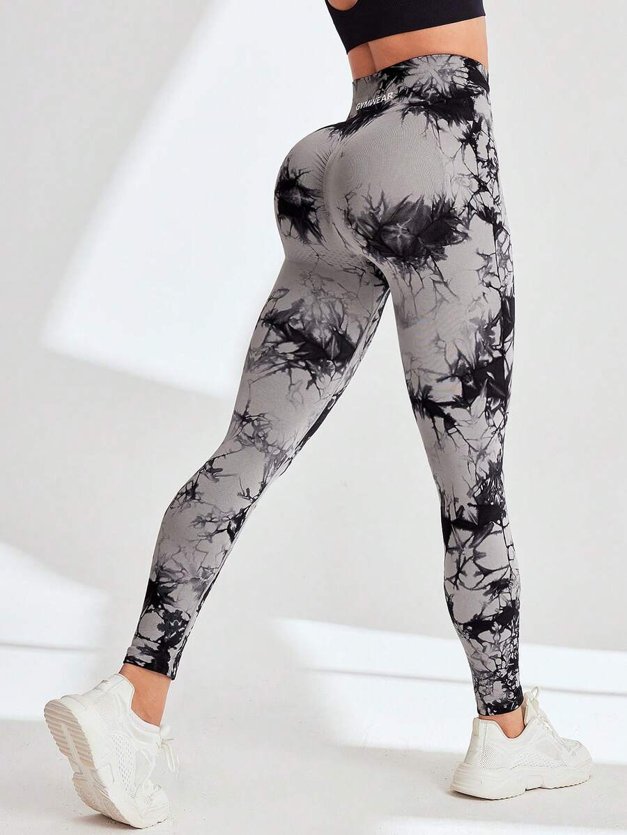 Easithlete Leggings deportivos de impresión completa sin costuras y alta elasticidad - Multicolor - Ver 1