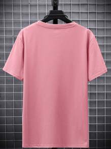 Claim Dot Men Summer Casual T-Shirt With  Face Print And Round Neck Short Sleeves, 2000s Style