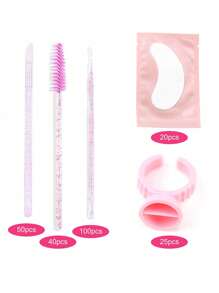 HMQ beauty 235pcs Eyelash Extension Tool Kit, Including Eye Mask, Micro Brush, Lash Cleanser Lip Brush, Eye Pads, Glue Rings, Disposable Mascara Wands And More - Multicolor - View 4