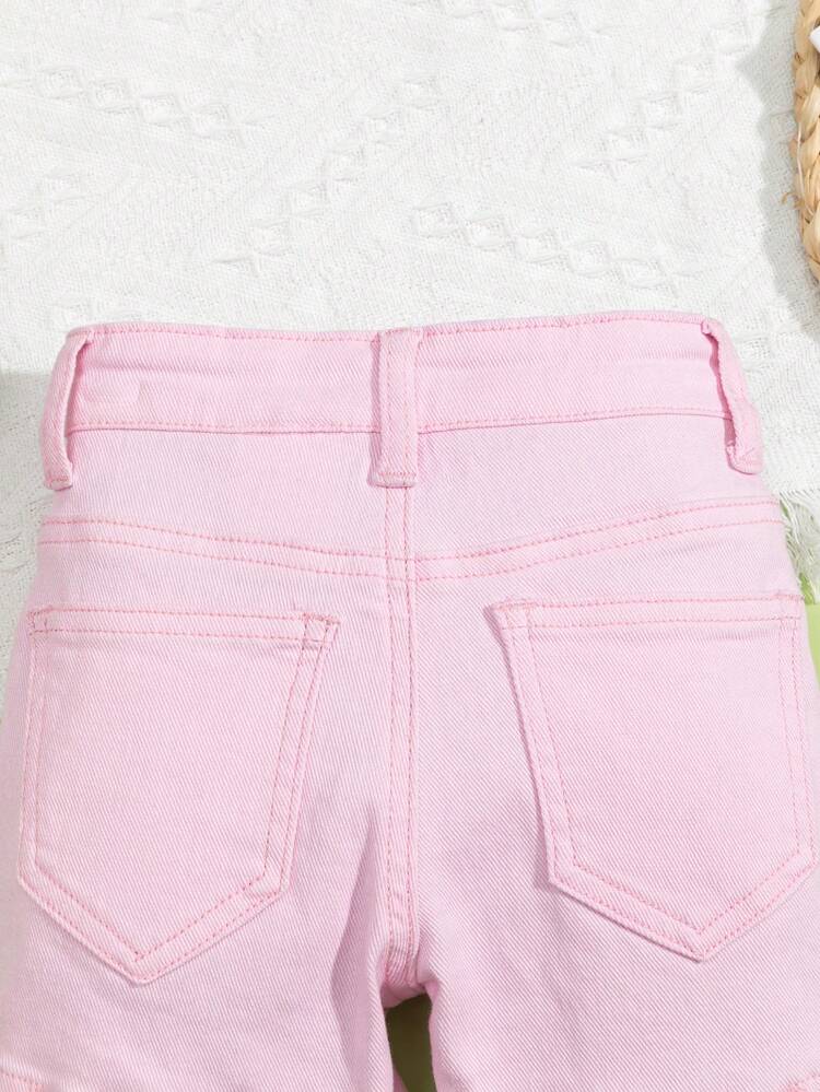 Fashion Solid Loose Casual Denim Shorts For Baby Girls