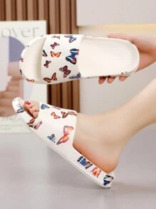 Fashionable Graffiti Slippers For Women, Summer Wear 2024 New Style Dissolving Thick-Soled, Versatile, Height-Enhancing And Ins Open-Toe Slides
